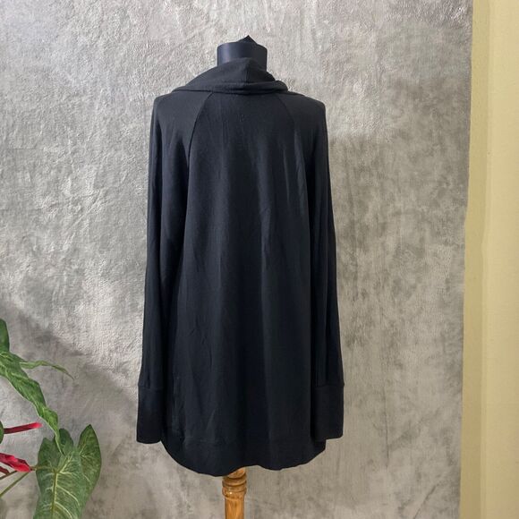 Athleta Studio Wrap Waterfall Open Front Cardigan women’s XXS black magnetic - Picture 4 of 12